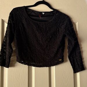 Guess Elegant Black Lace Women's Top crop